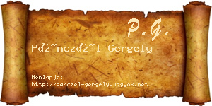 Pánczél Gergely névjegykártya